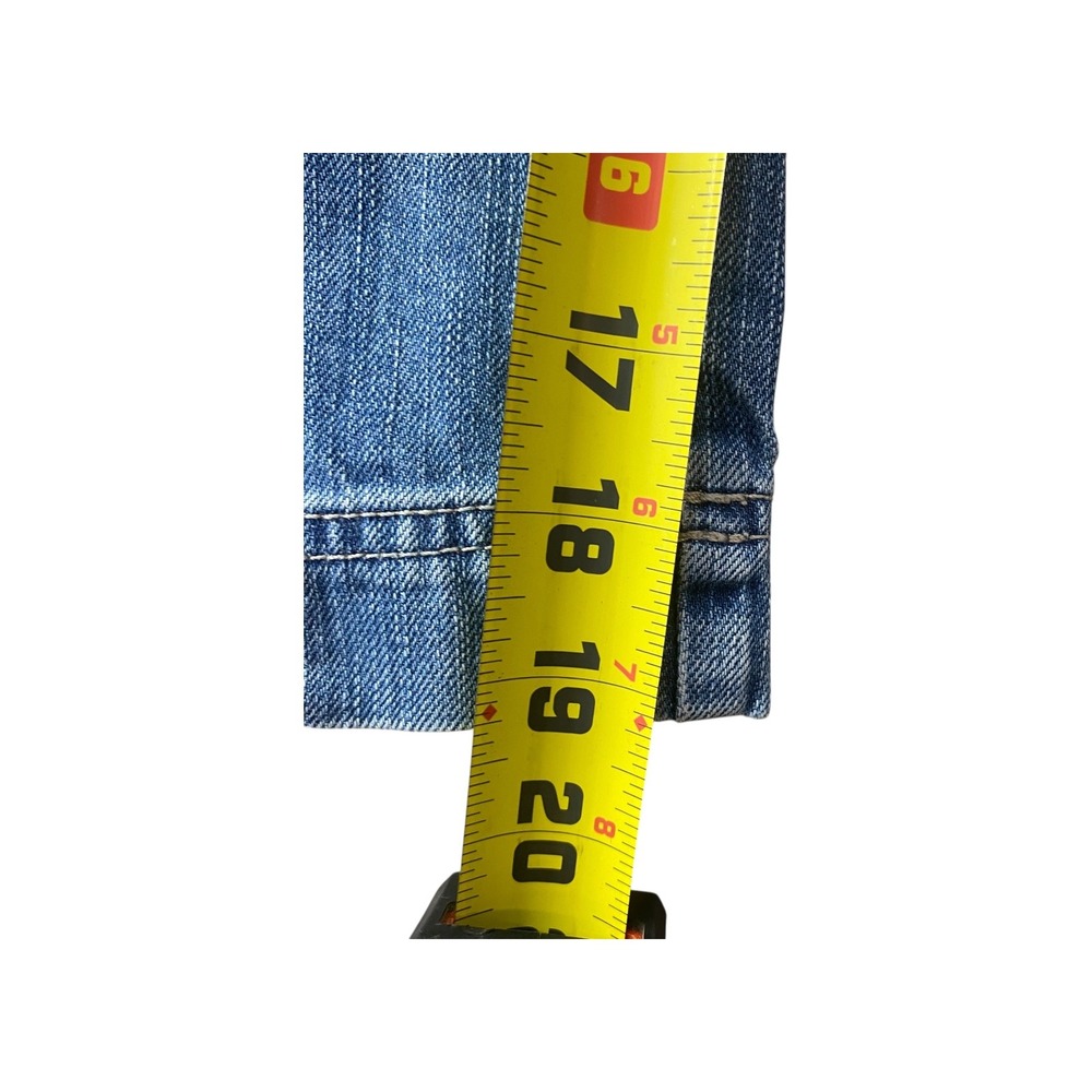 Eddie Bauer Womens Capri Jeans Size 4 Blue 100 Cotton Cargo Pockets - Picture 3 of 8